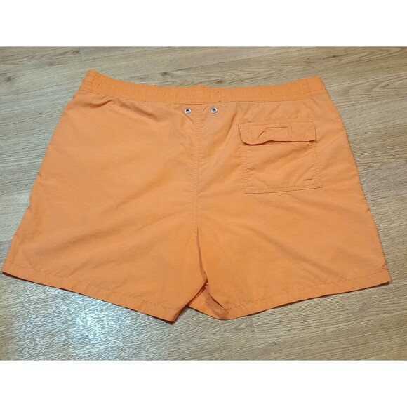 VTG POLO Ralph Lauren Board Shorts Mens Large Orange Nylon Little Pony Trunks 38 - Picture 13 of 16